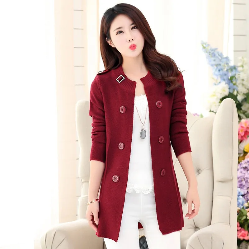 2020 New Fashion Autumn Spring Women Sweater Cardigans Casual Warm Long Design Female Knitted Coat Cardigan Sweater Lady L63