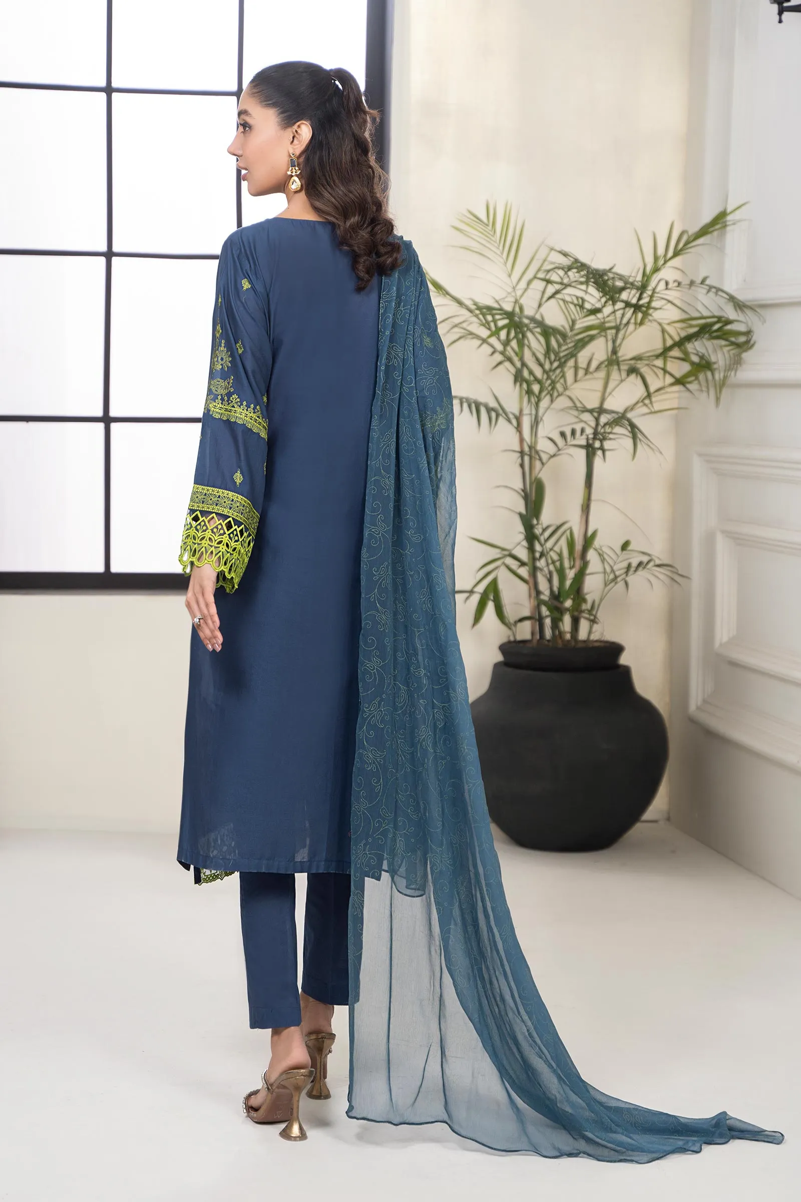 3 Piece Embroidered Lawn Suit | DW-EF24-103