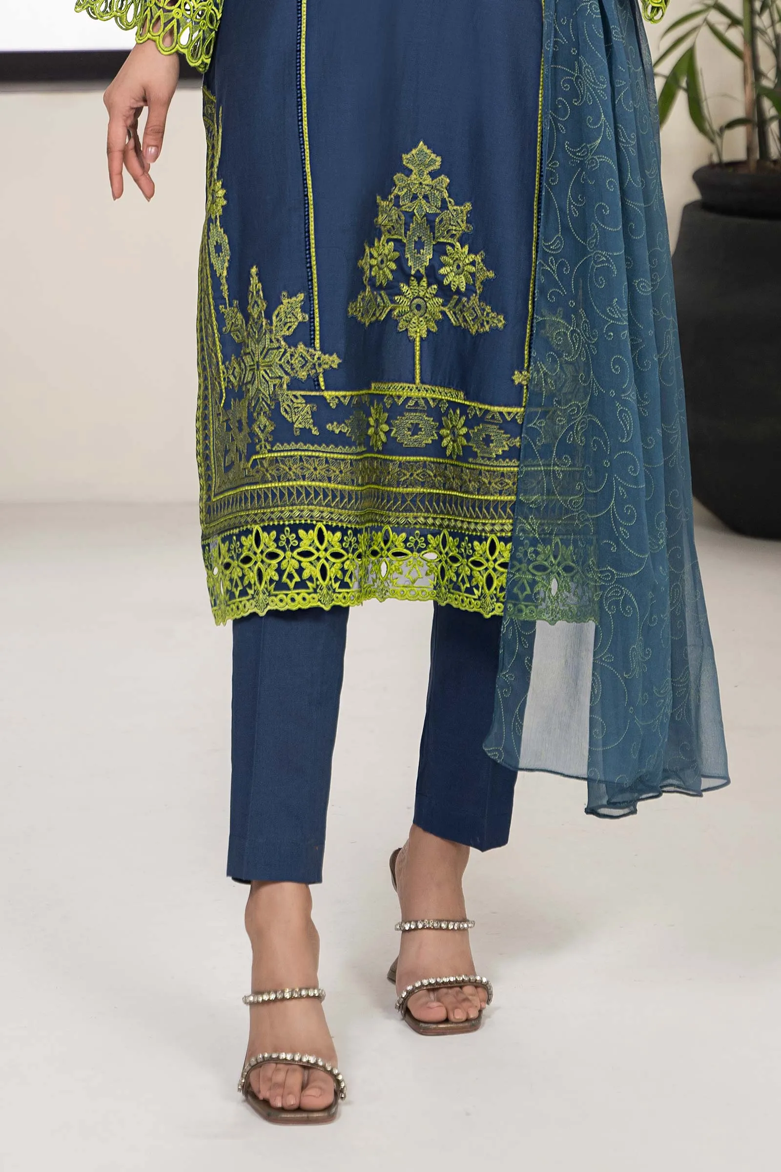 3 Piece Embroidered Lawn Suit | DW-EF24-103