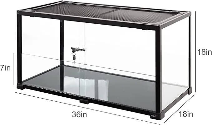 50 Gallon Reptile Terrarium 2 in 1 Reptile Tank 36" x 18" x 18" with Sliding Front Doors