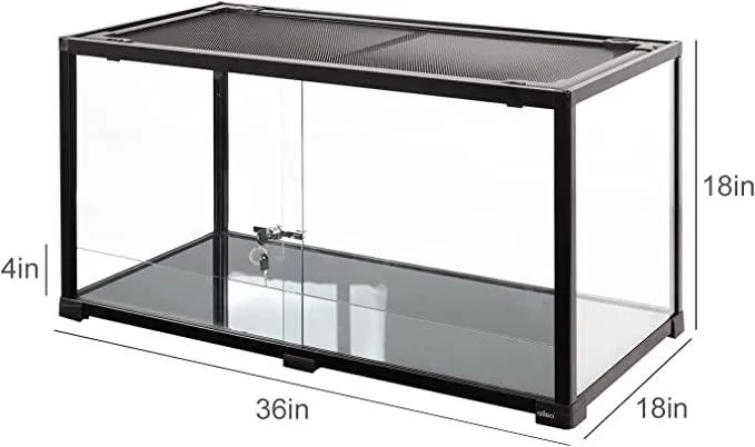 50 Gallon Reptile Terrarium 2 in 1 Reptile Tank 36" x 18" x 18" with Sliding Front Doors