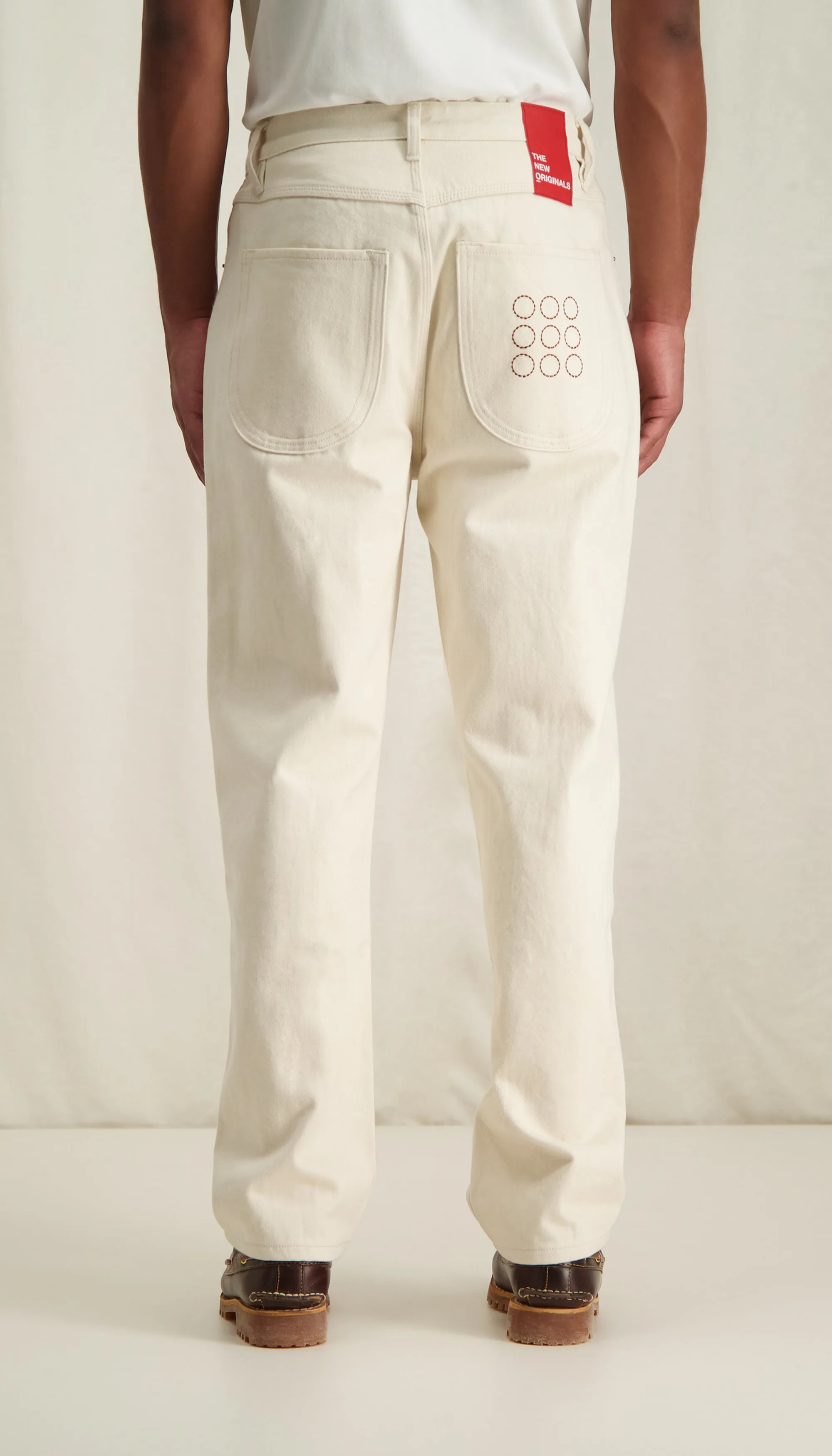 9-Dots Relaxed Jeans White Alyssum