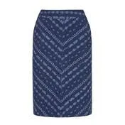 A-Line Chevron Print Denim Skirt