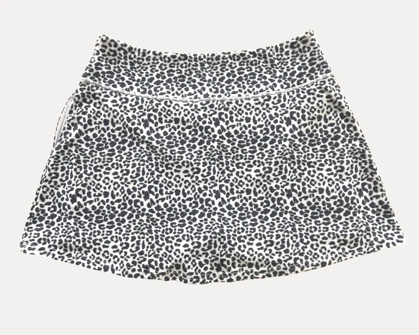 A-line Navy Leopard Print Skort