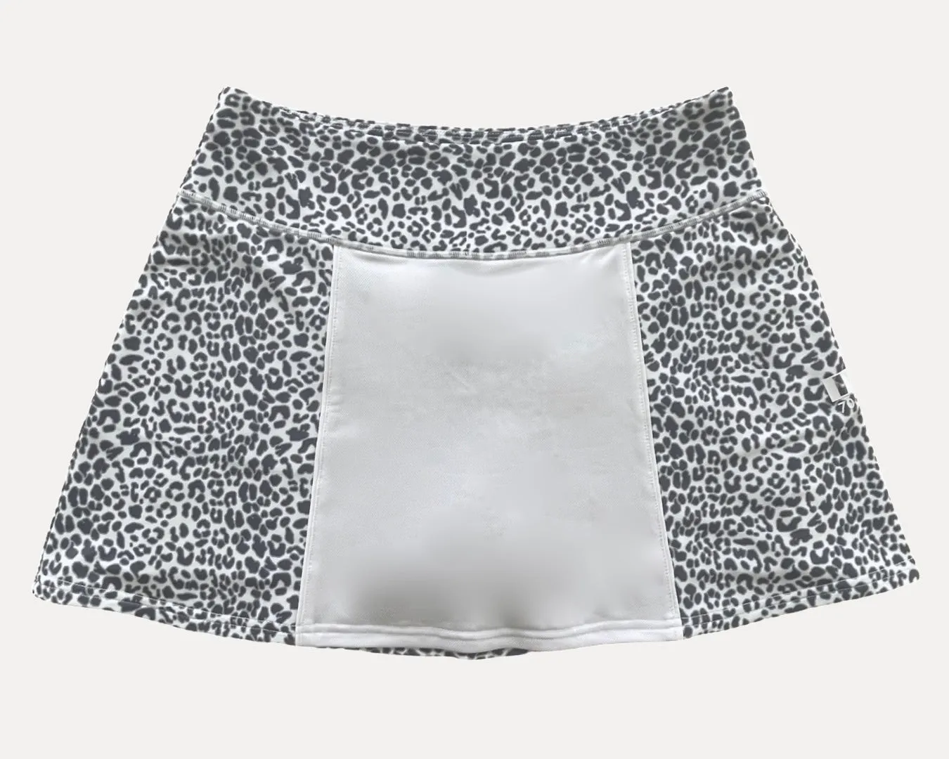 A-line Navy Leopard Print Skort