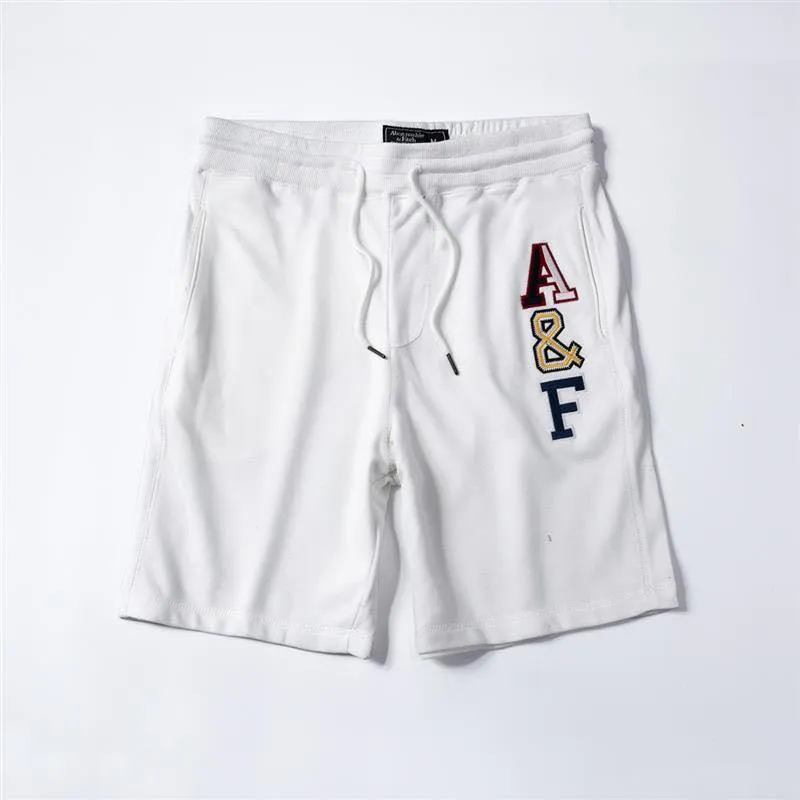 Abercrombie And Fitch Logo Embroidery Elasticated Shorts-White