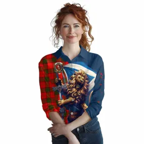 Adair Tartan Family Crest Women's Casual Shirt with Scottish Majestic Lion