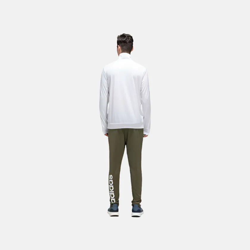 Adidas Linear Men's Training Tracksuit -White/Olive Strata/Olive Strata/White