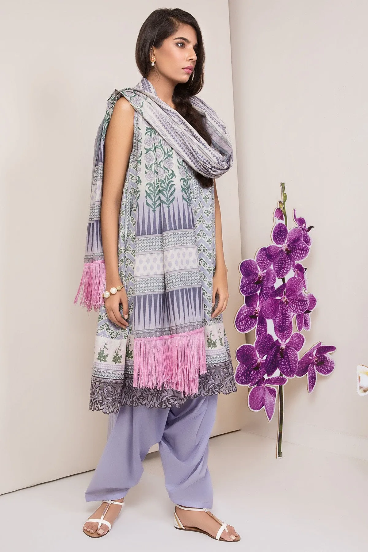 AlKaram Cambric Collection 2018 – 3 Piece Embroidered – MS-24.1-18-Purple