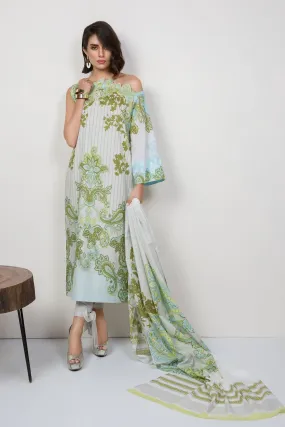 AlKaram Cambric Collection 2018 – 3 Piece Printed Plain – MS-23-18-Green