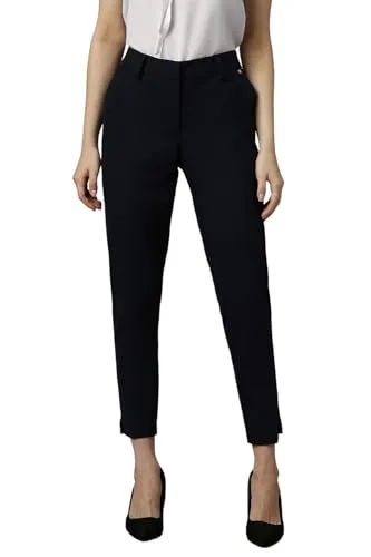 Allen Solly Women's Regular Work Utility Pants (Black)