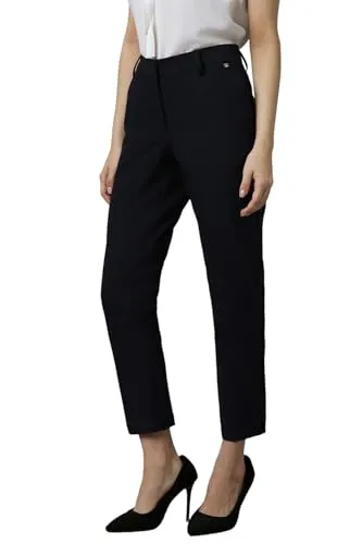 Allen Solly Women's Regular Work Utility Pants (Black)