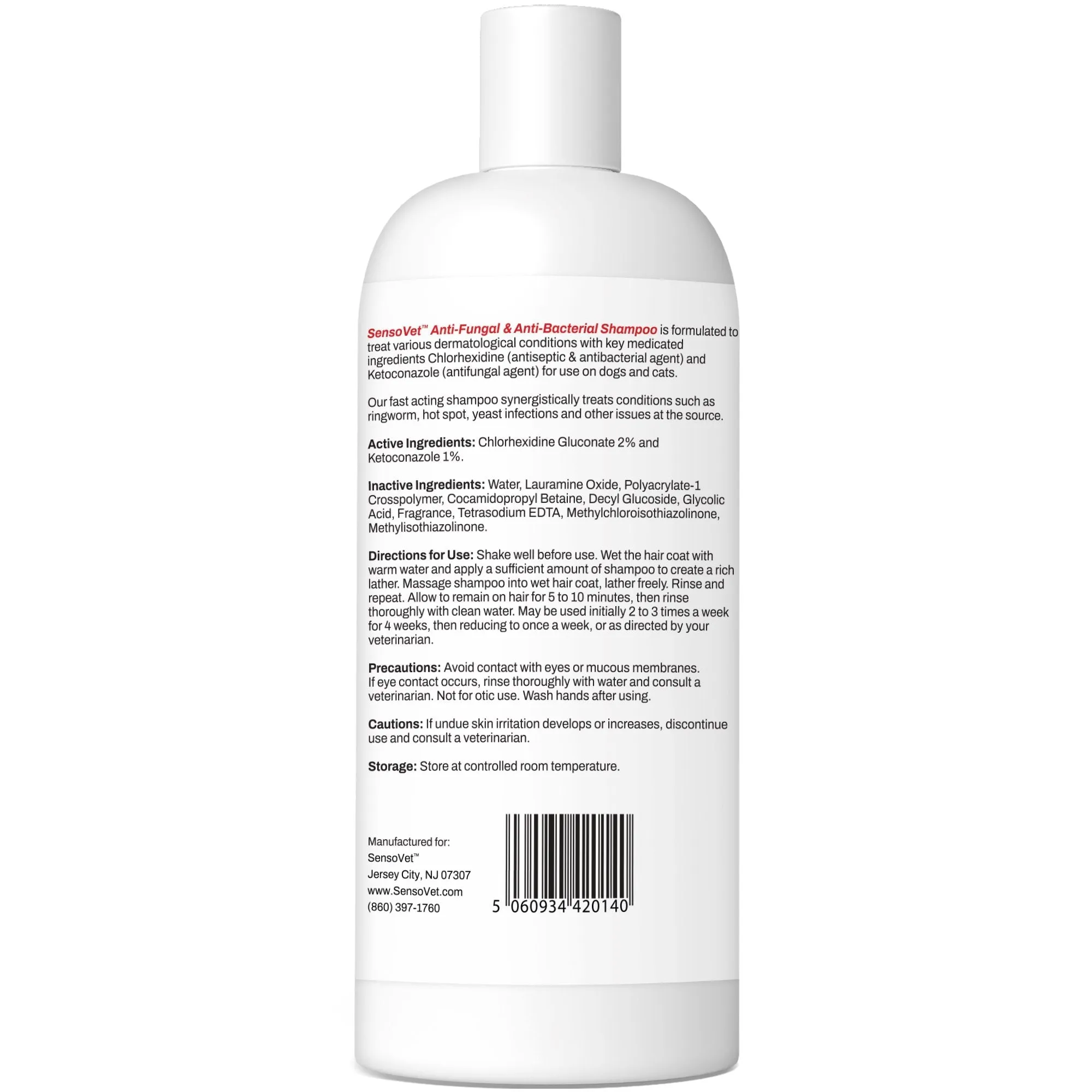 Anti-Fungal & Anti-Bacterial Shampoo for Dogs & Cats - 8oz