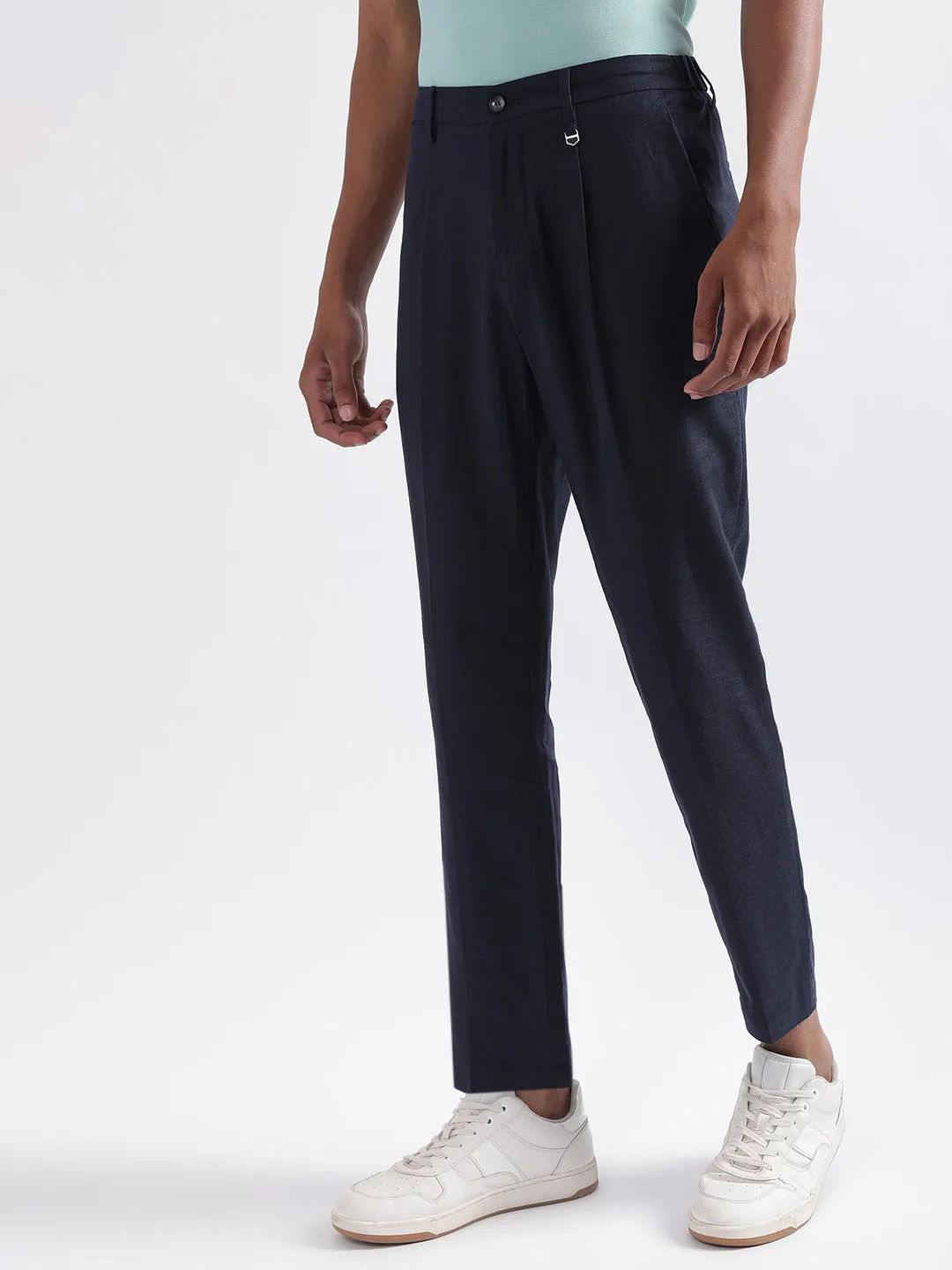 Antony Morato Men Carrot Pleated Regular Fit Trousers