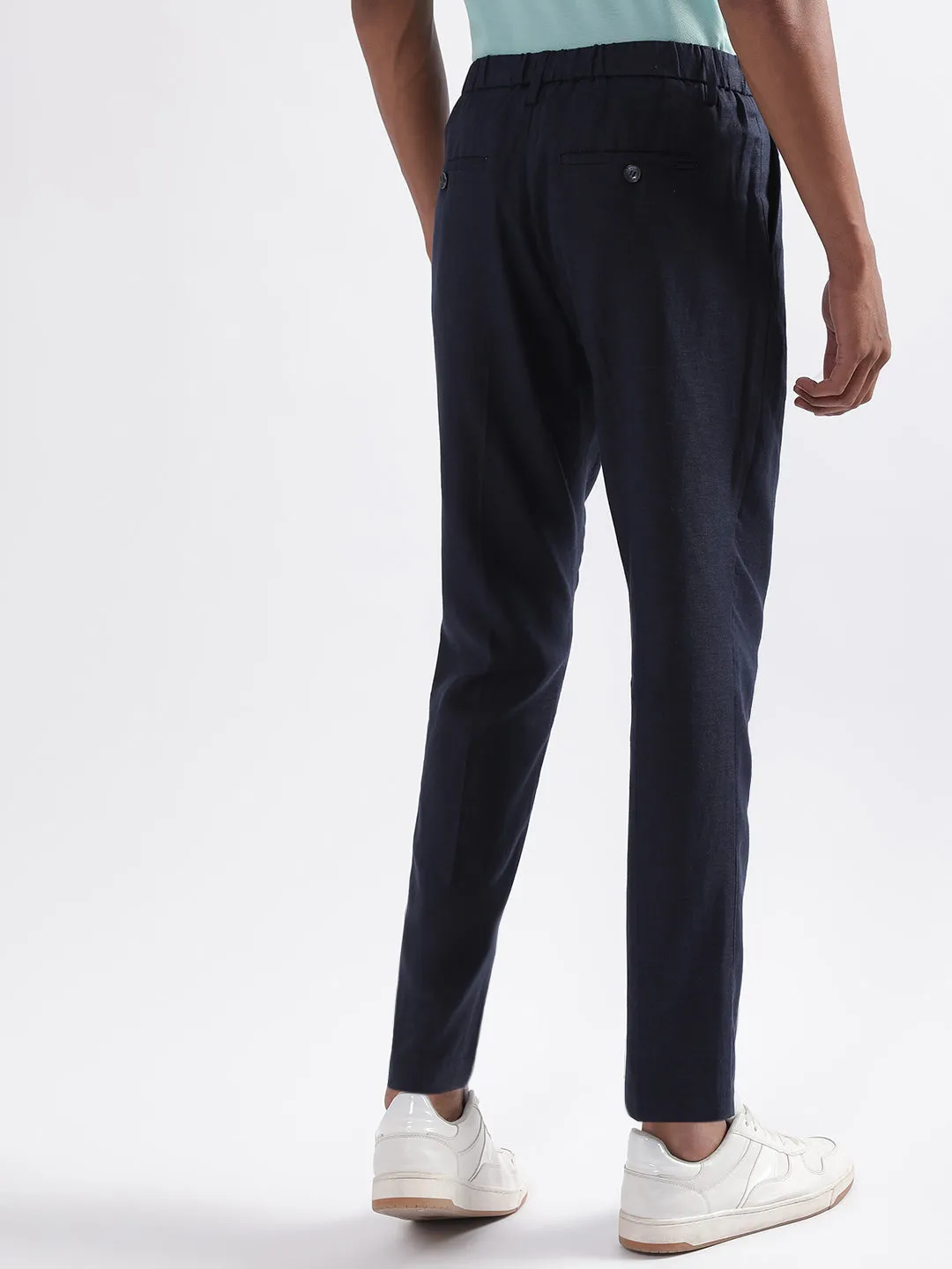 Antony Morato Men Carrot Pleated Regular Fit Trousers