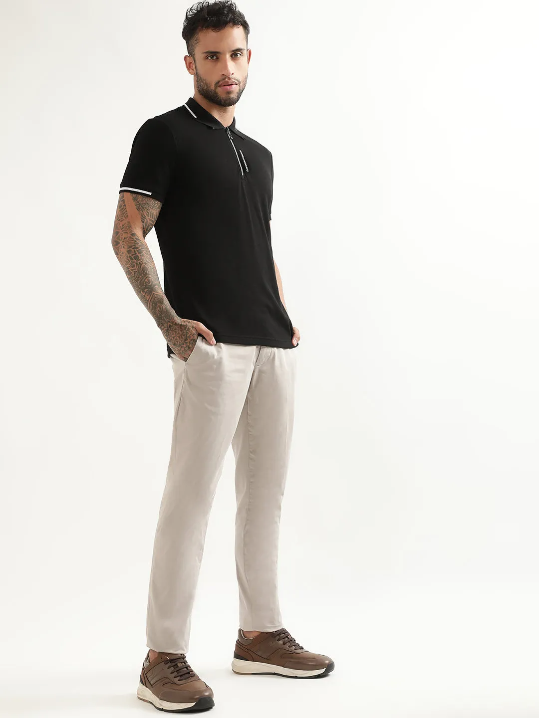 Antony Morato Men Mid-Rise Skinny Fit Cotton Trousers