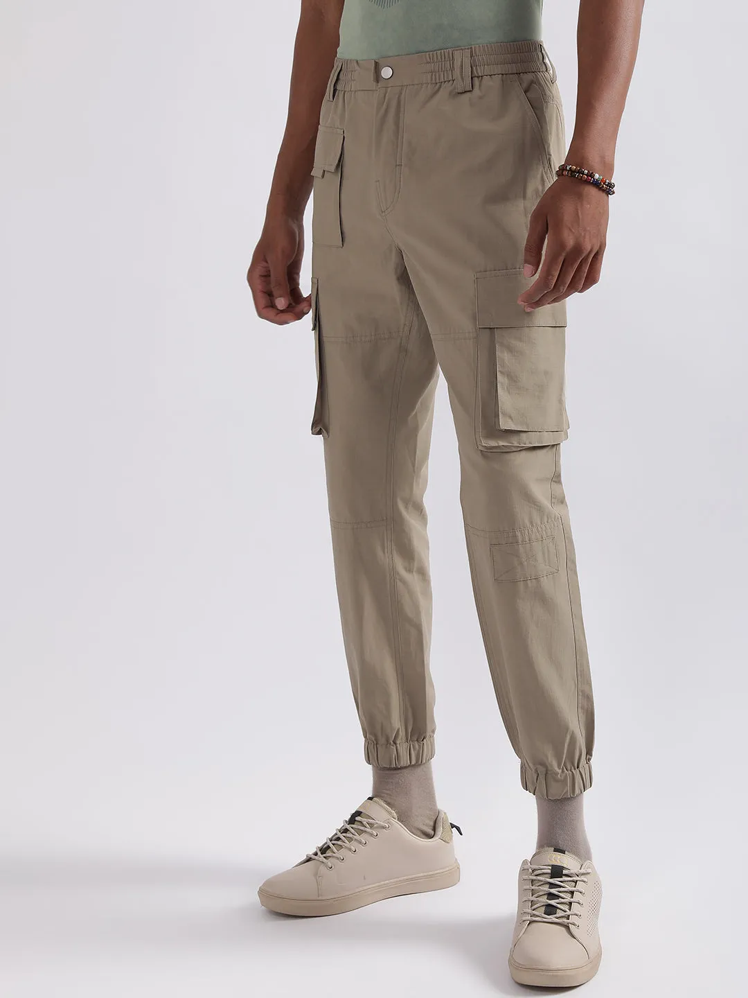 Antony Morato Men Tapered Fit Cotton Cargo Trousers