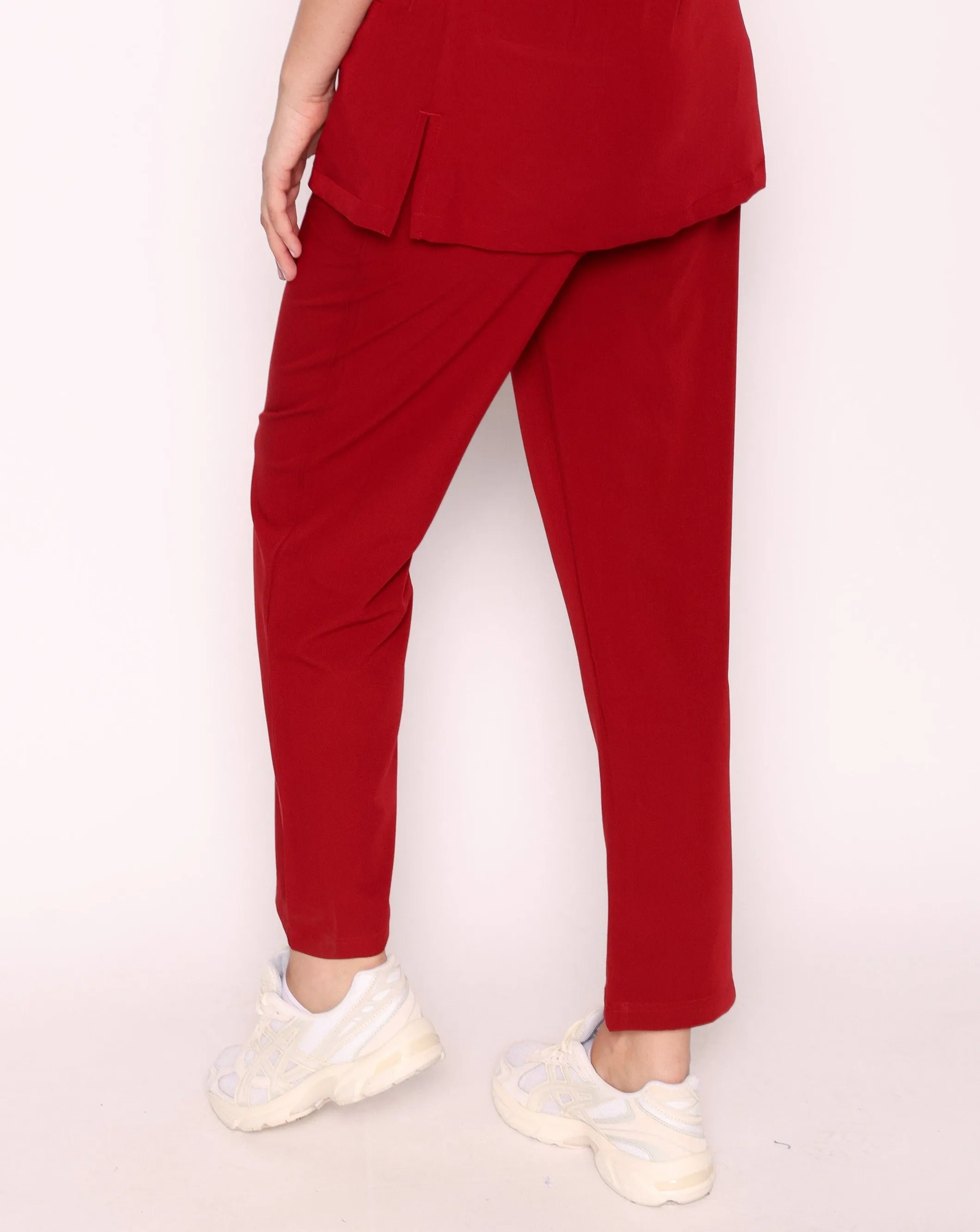 Arlo Straight Leg Scrub Bottoms - Burgundy