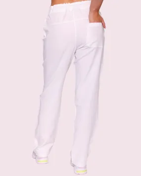 Arlo Straight Leg Scrub Bottoms - White