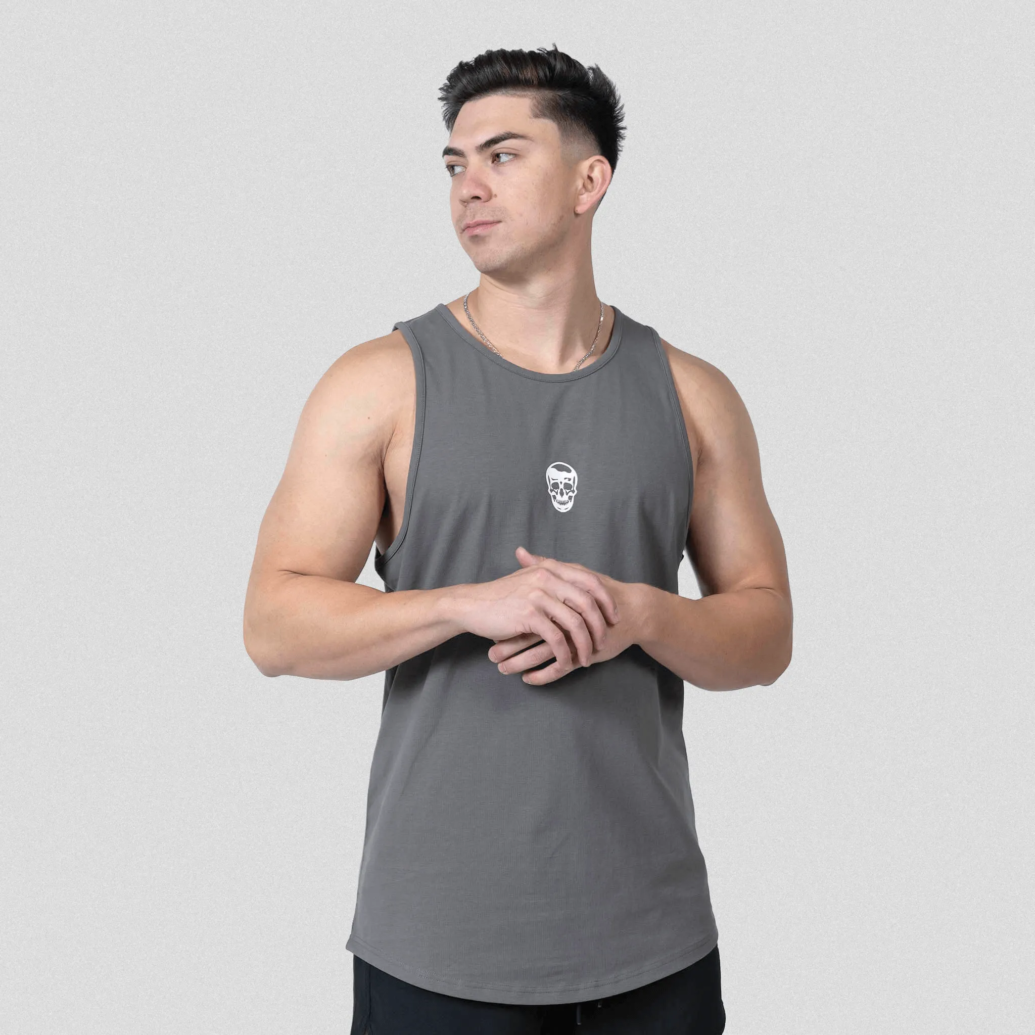 Ascend Scoop Hem Tank - Charcoal