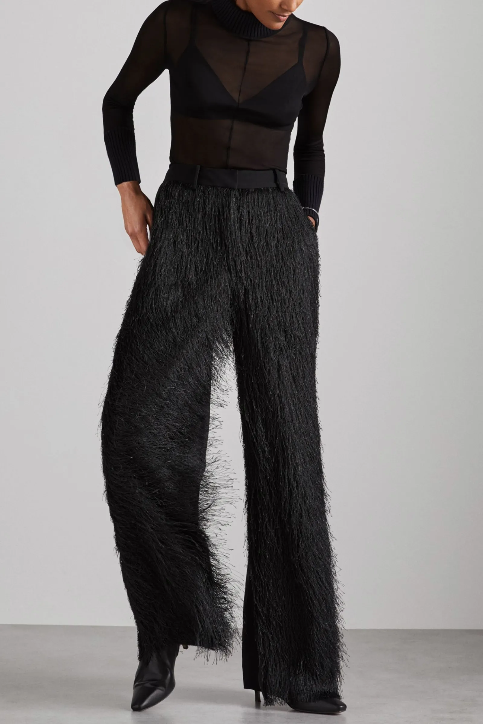 Atelier Fringed Crepe Trousers