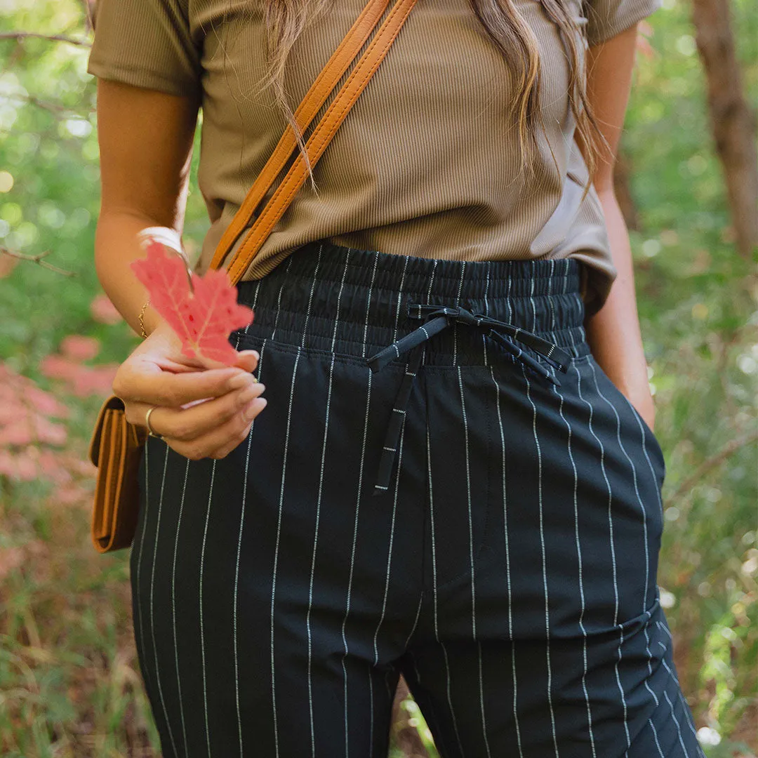 Audrey Trouser, Navy Pinstripe