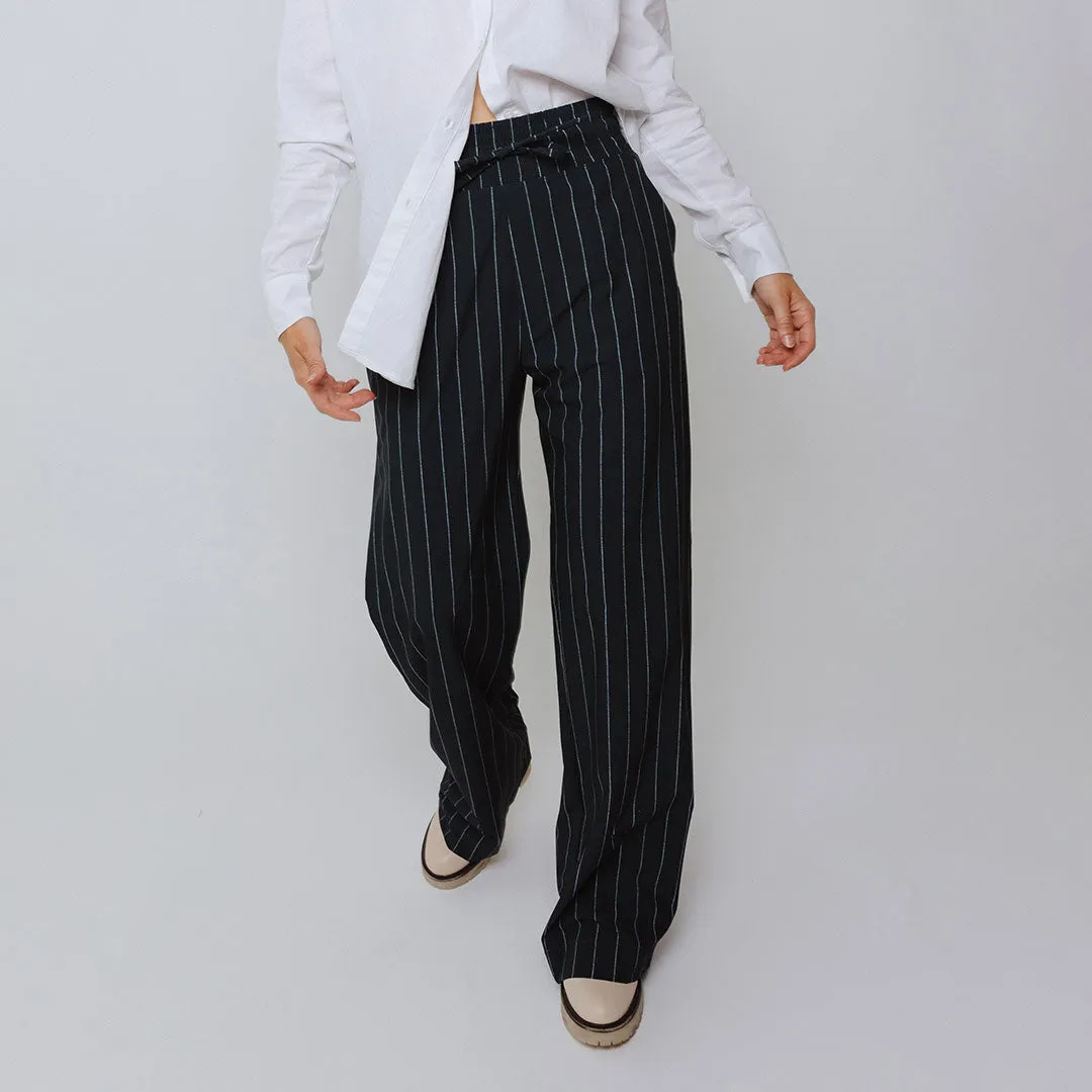 Audrey Trouser, Navy Pinstripe