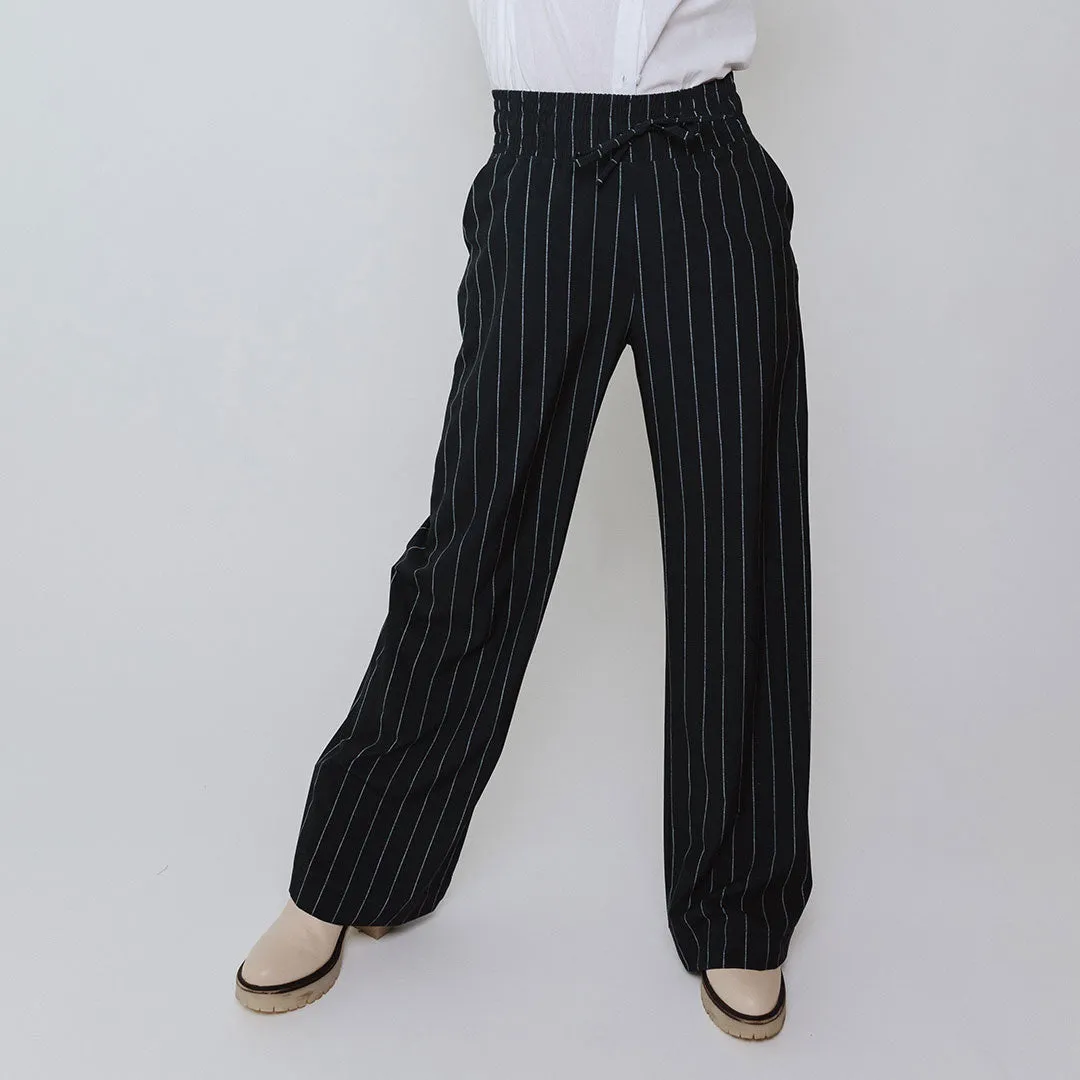 Audrey Trouser, Navy Pinstripe