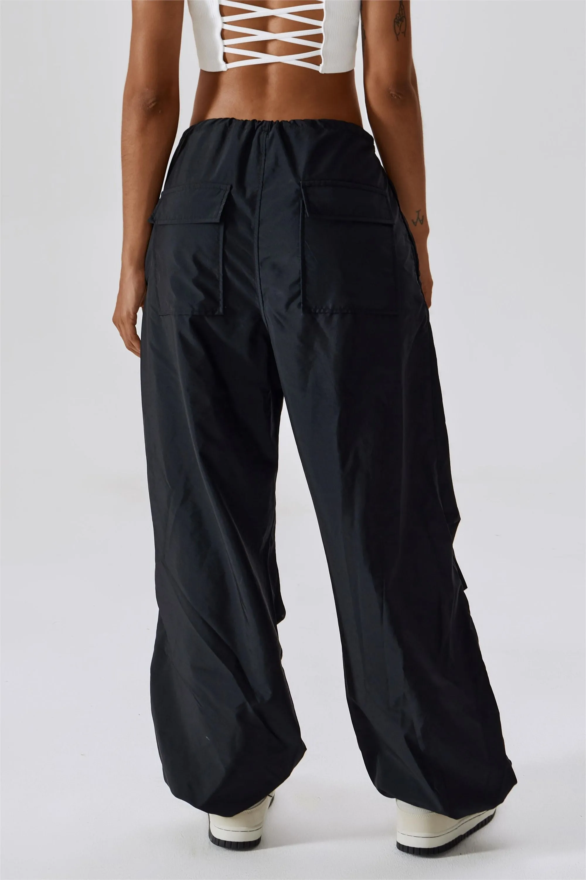 Baggy Fit Cargo Pants with Drawstring