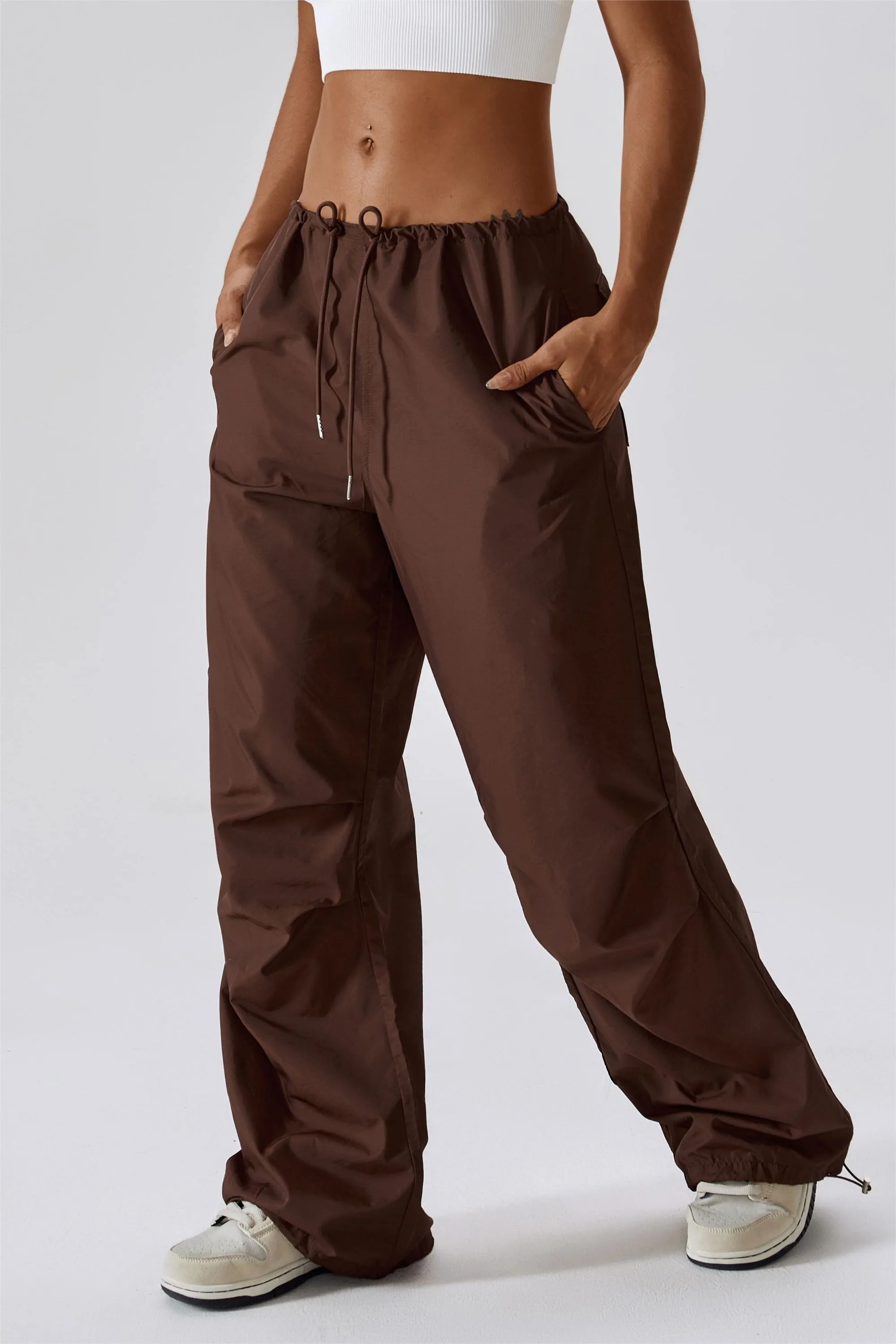 Baggy Fit Cargo Pants with Drawstring