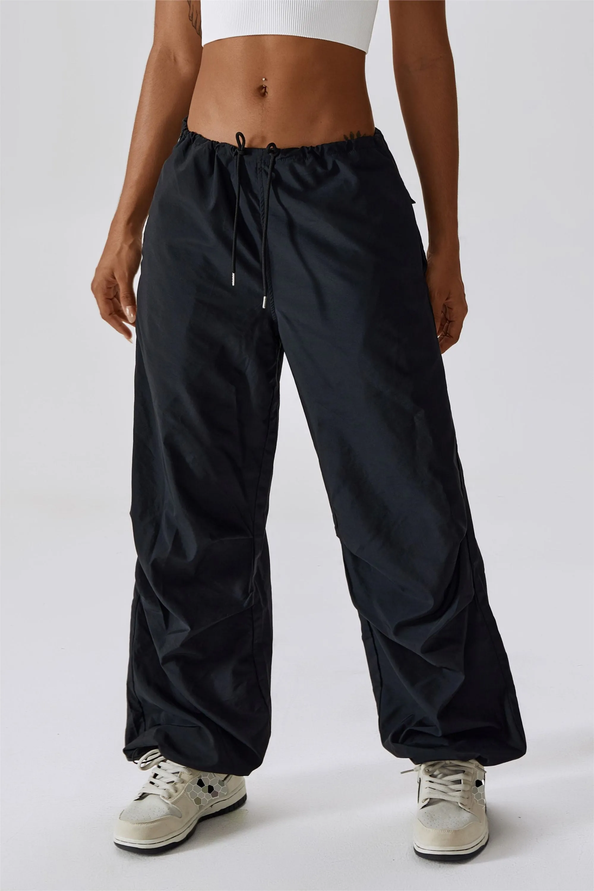 Baggy Fit Cargo Pants with Drawstring