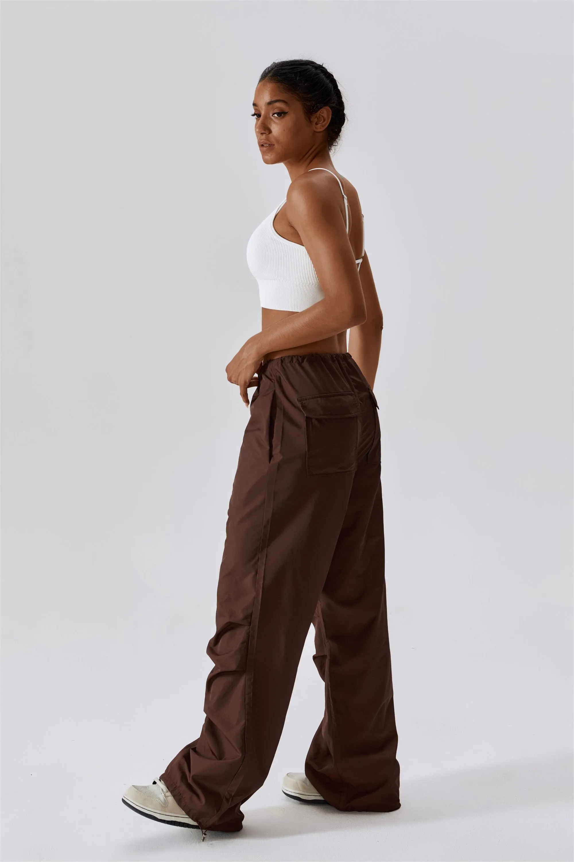 Baggy Fit Cargo Pants with Drawstring