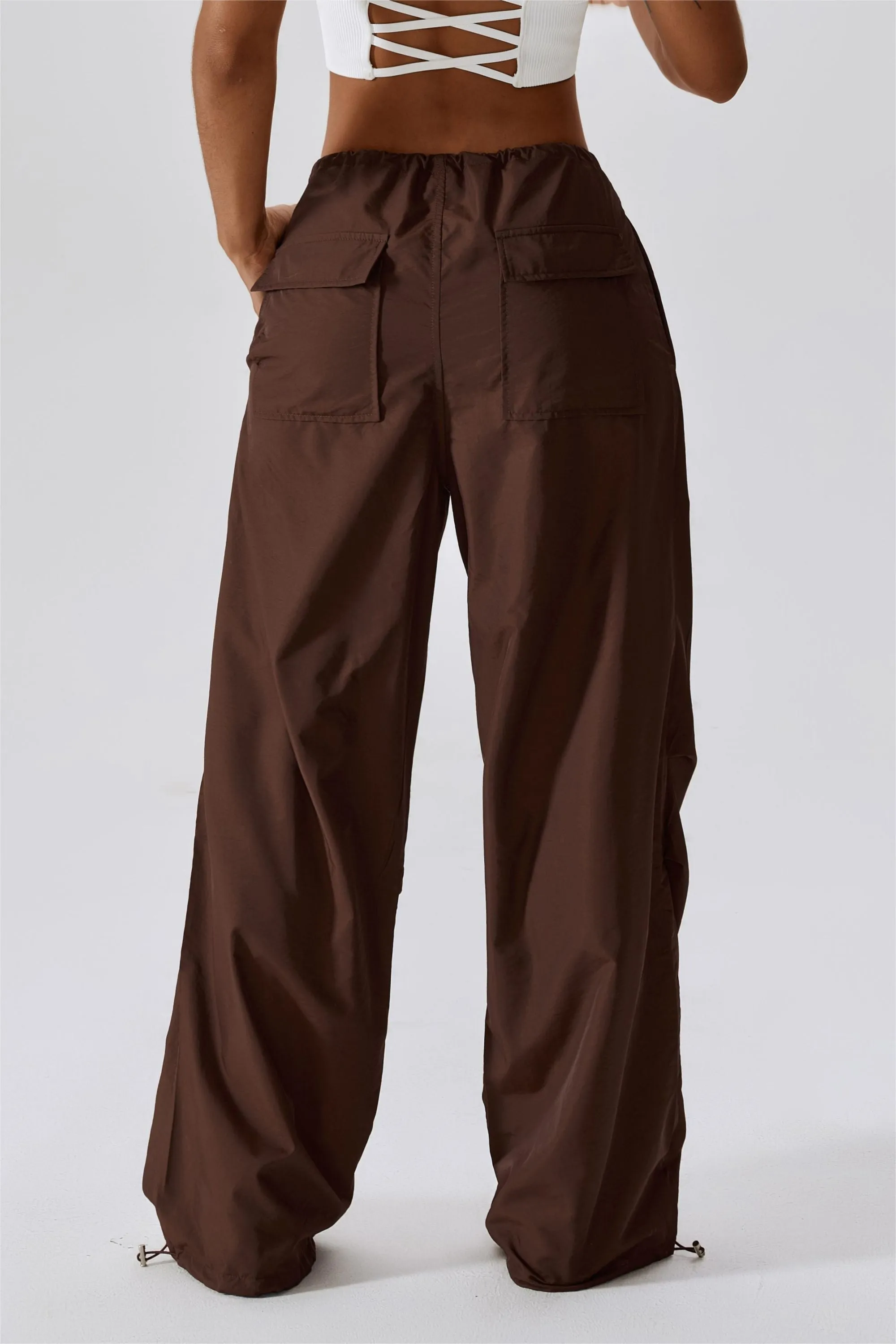 Baggy Fit Cargo Pants with Drawstring