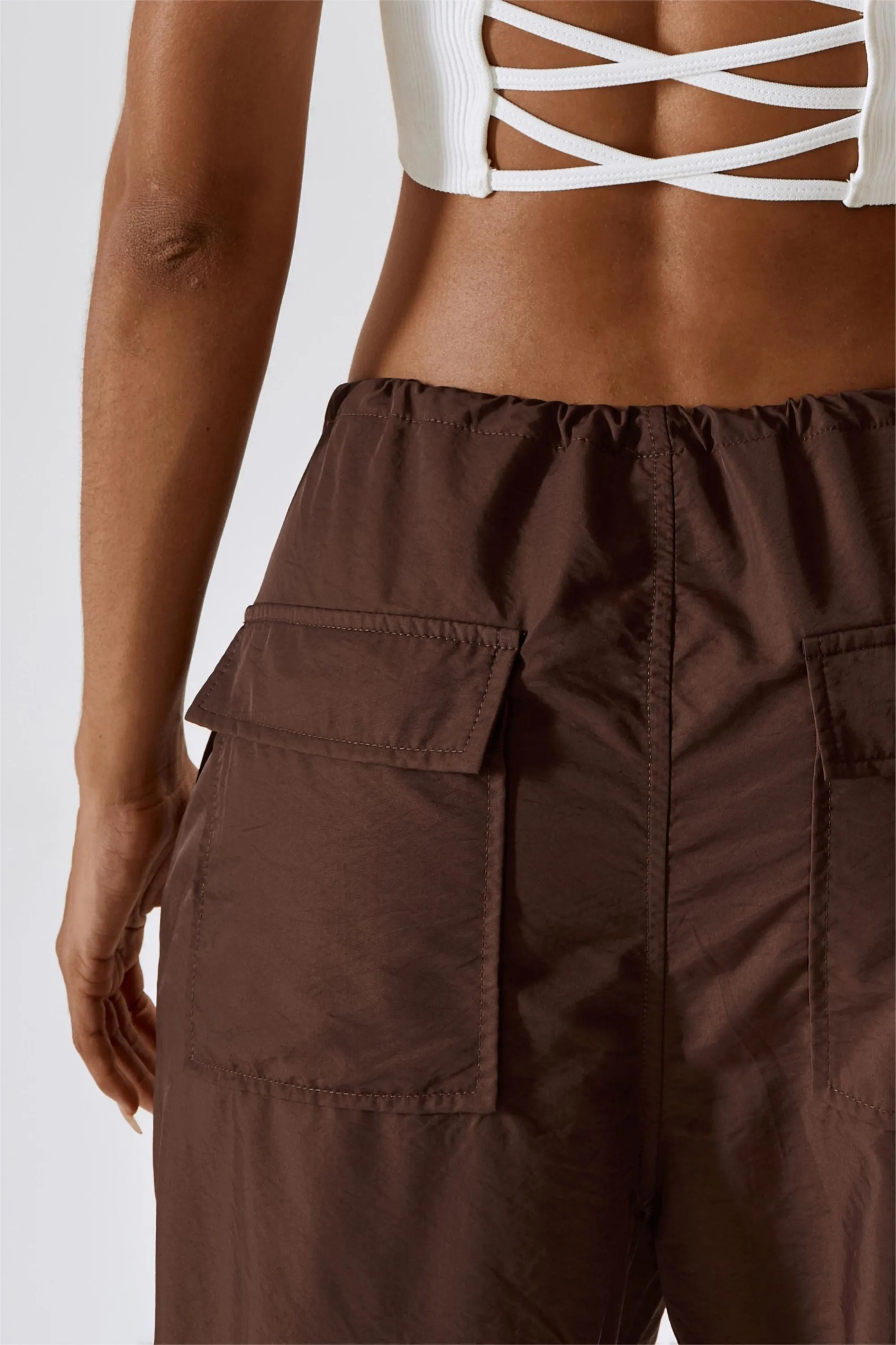 Baggy Fit Cargo Pants with Drawstring