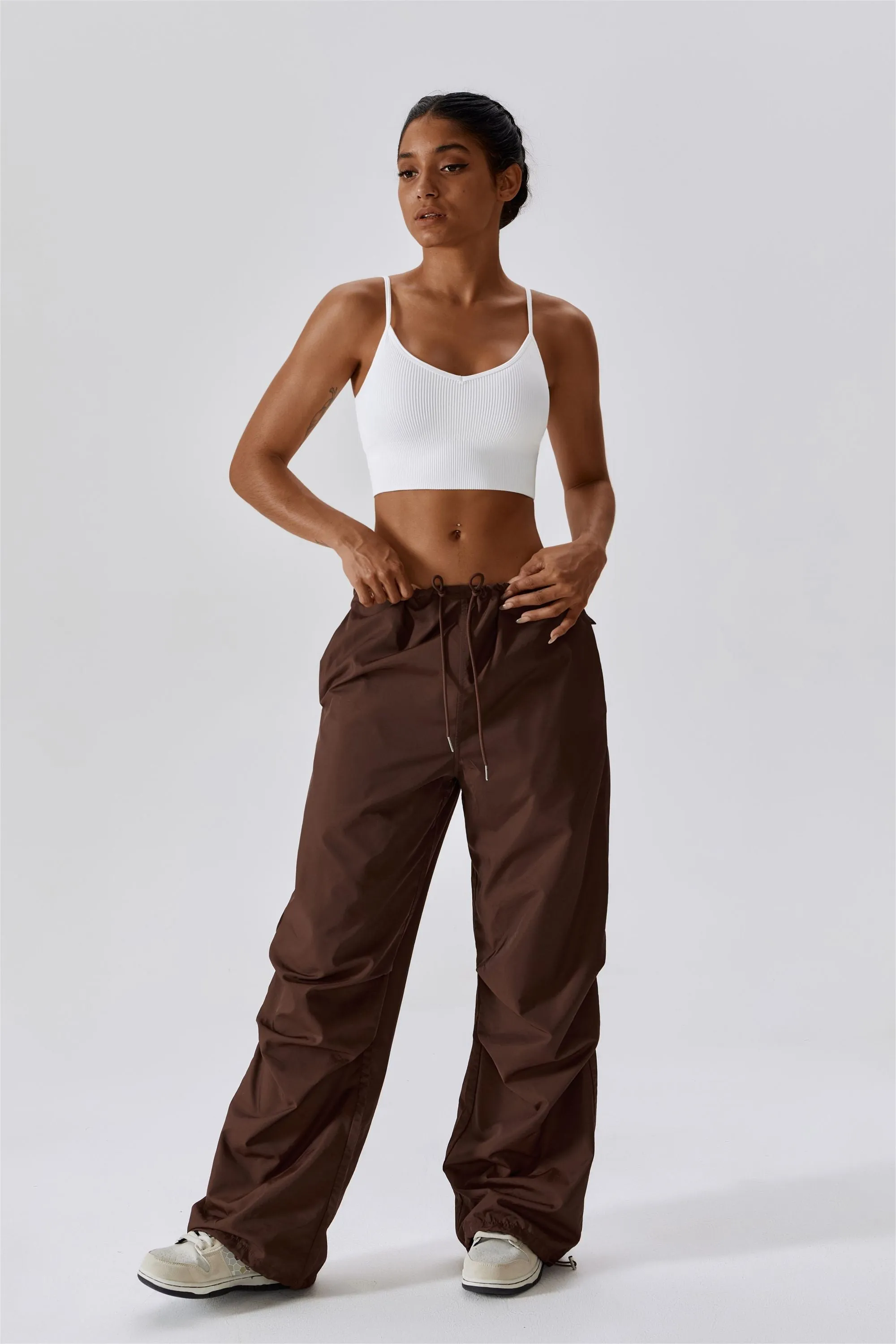 Baggy Fit Cargo Pants with Drawstring