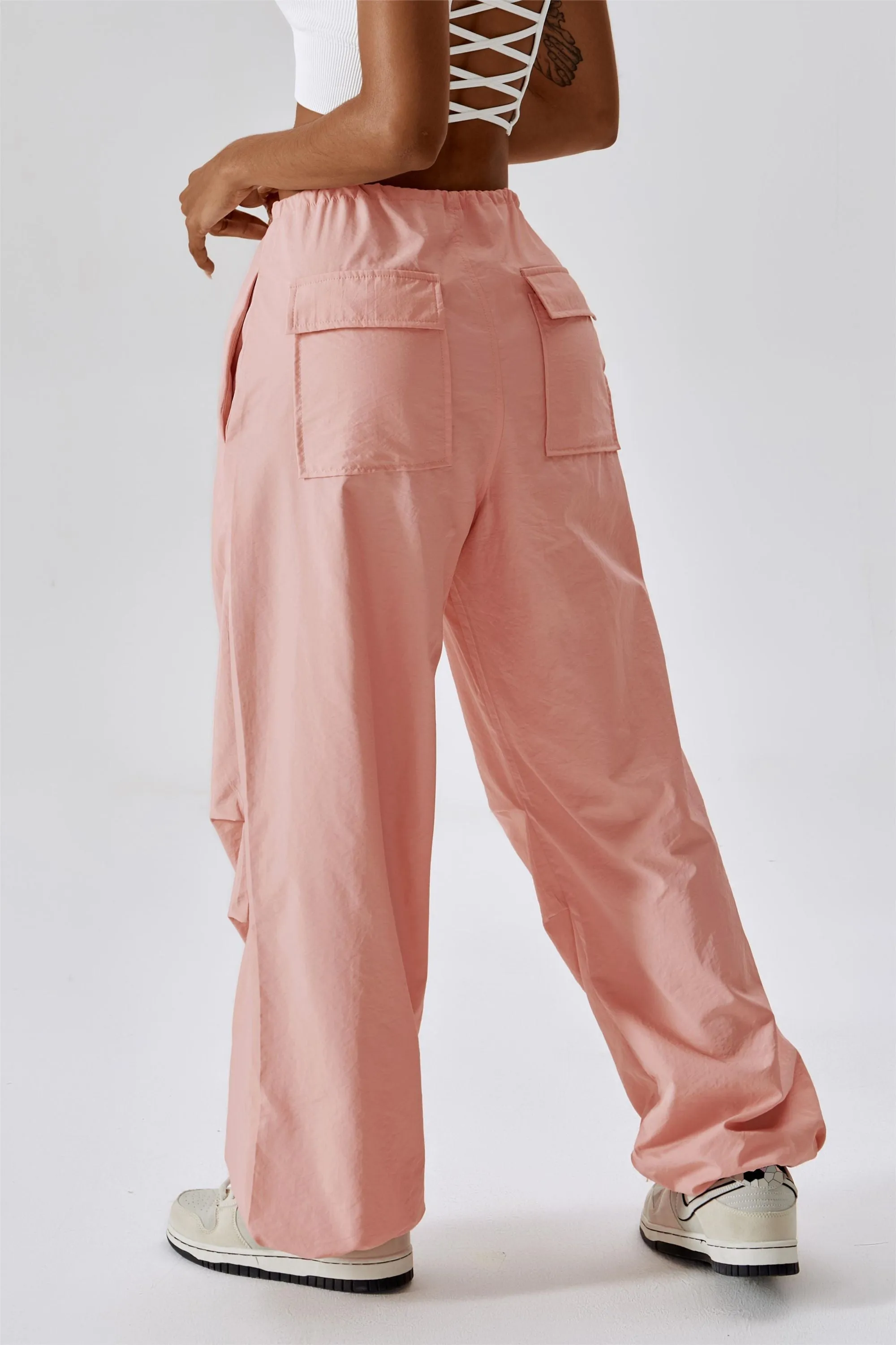 Baggy Fit Cargo Pants with Drawstring