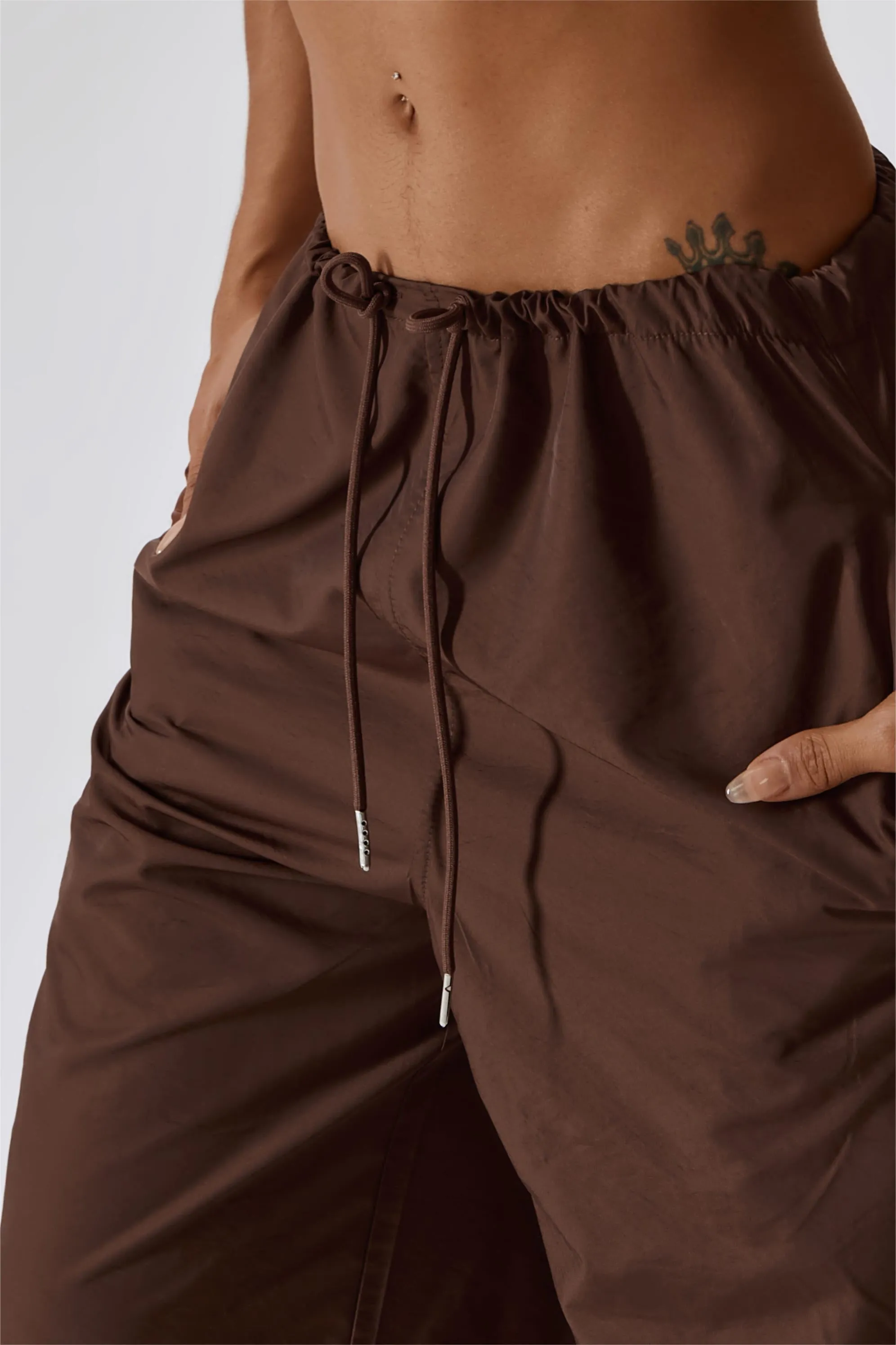 Baggy Fit Cargo Pants with Drawstring