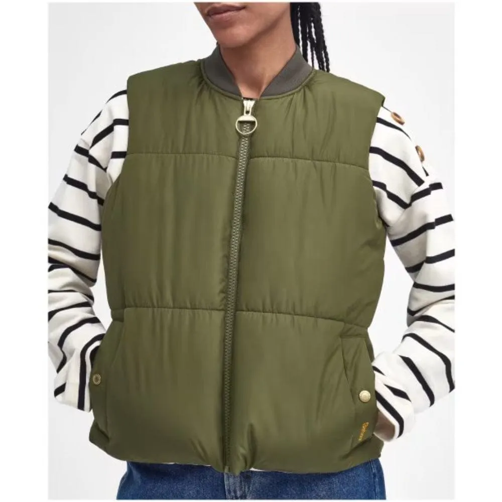 Barbour Fay Gilet In Dark Moss