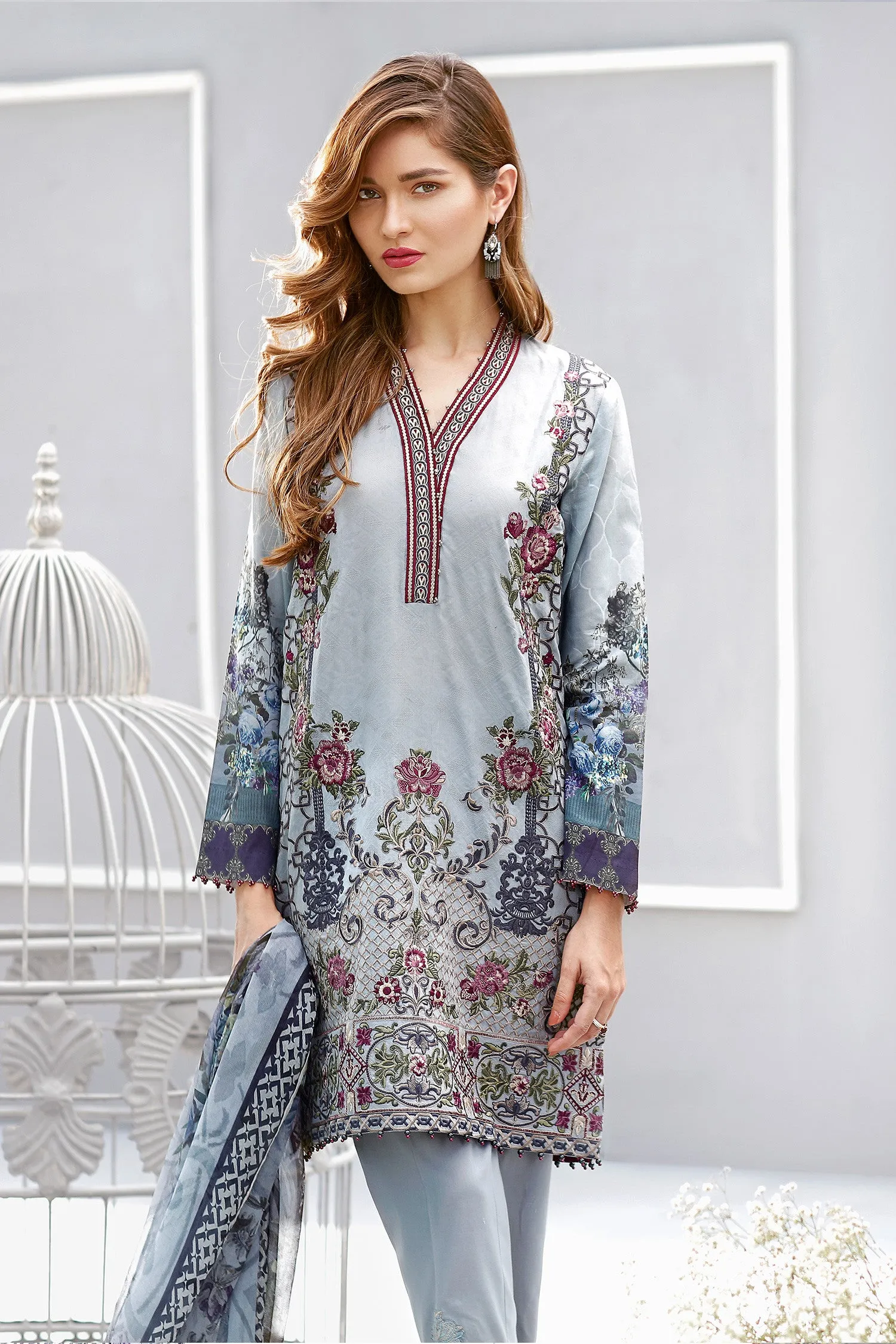 Baroque Eid Lawn Collection 2017 – Ocean Blue