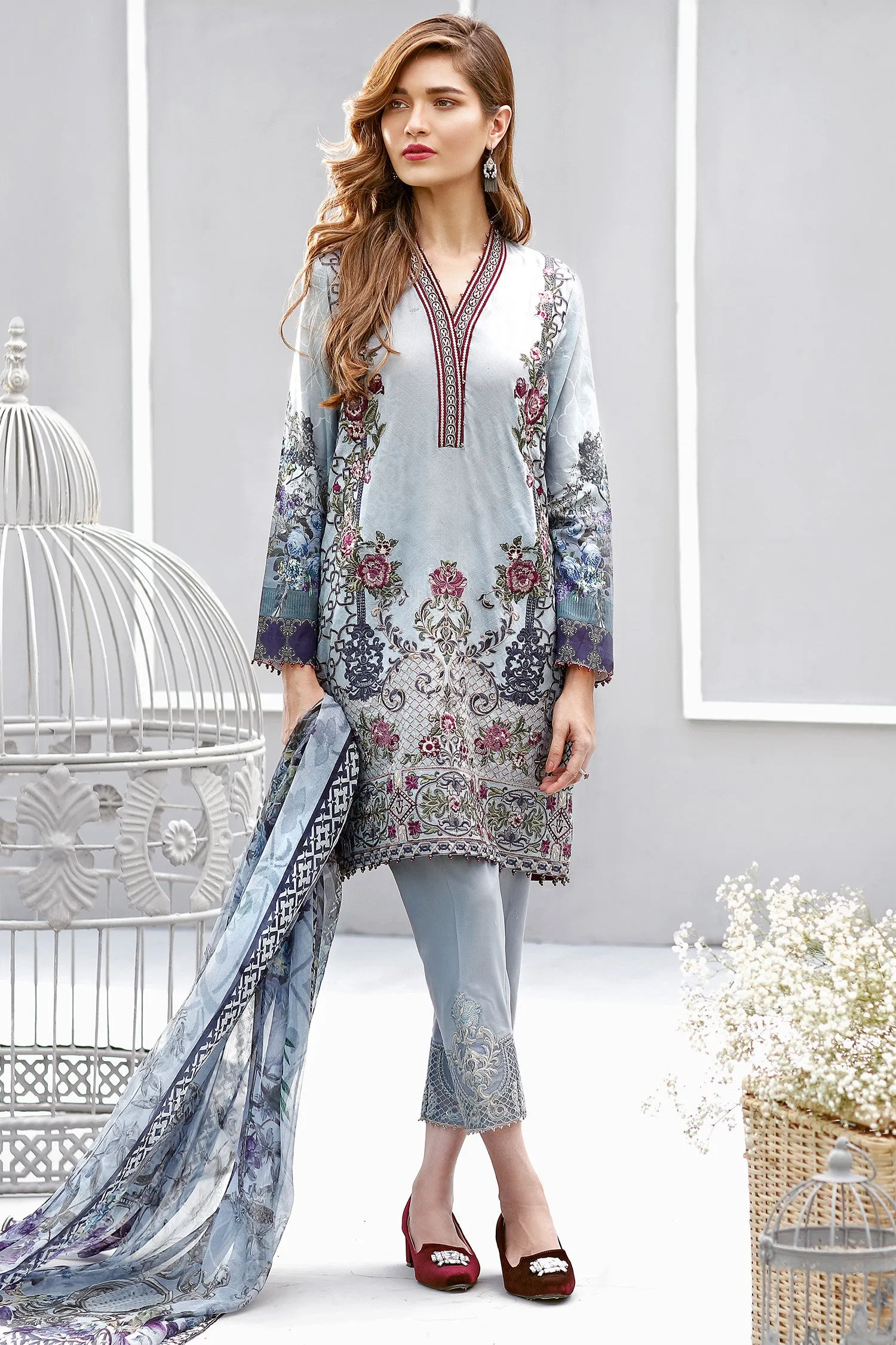 Baroque Eid Lawn Collection 2017 – Ocean Blue