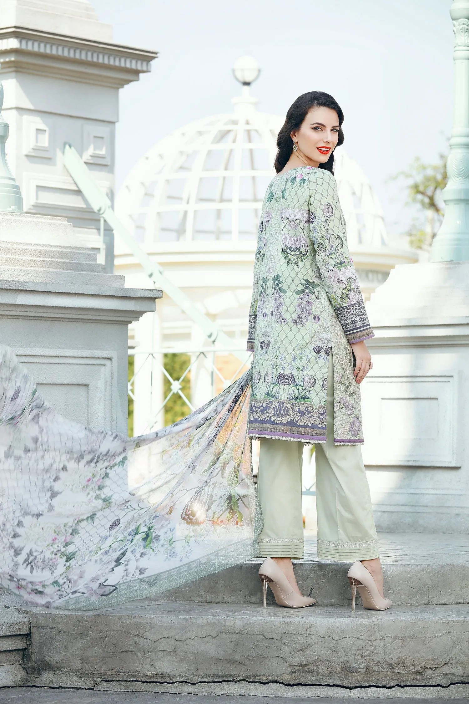 Baroque Embroidered Chantelle Lawn Collection Vol-1 – Exotic Palm