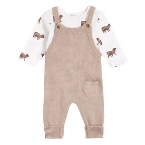 Bear Print Knit Overall Set | Petit Lem