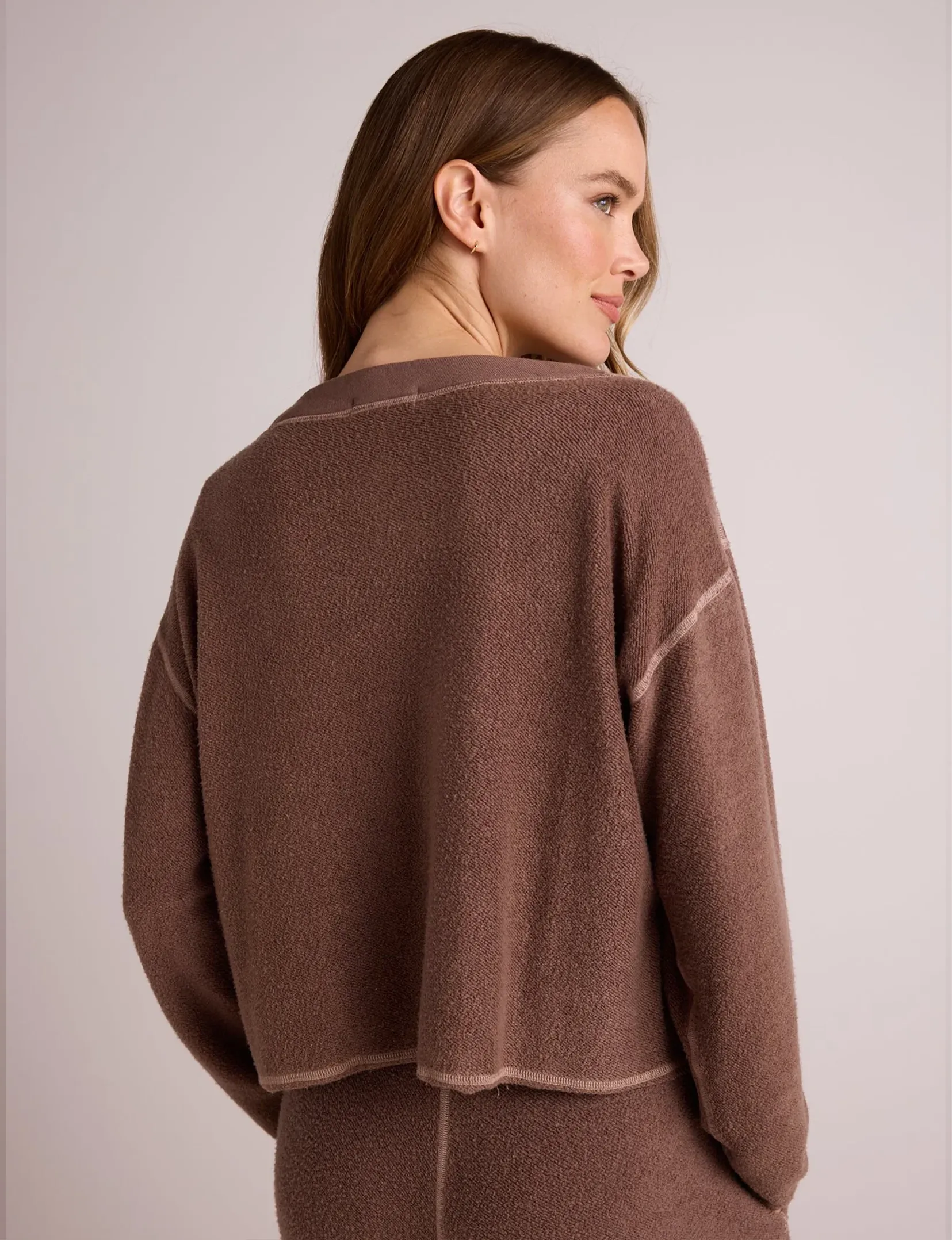 Bell Sleeve V-Neck Pullover, Mocha Mist