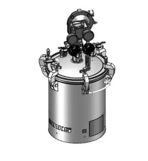 Binks 183G 5 Gallons ASME Galvanized Carbon Steel Pressure Tank - Single Regulated & 15:1 Gear Reduced Agitator