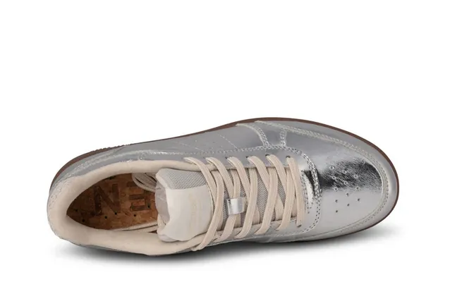 BJORK Silver Leather Sneakers