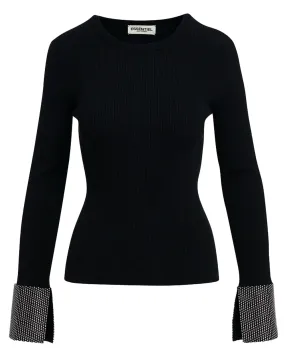 Black Gomi Pullover with Fringes