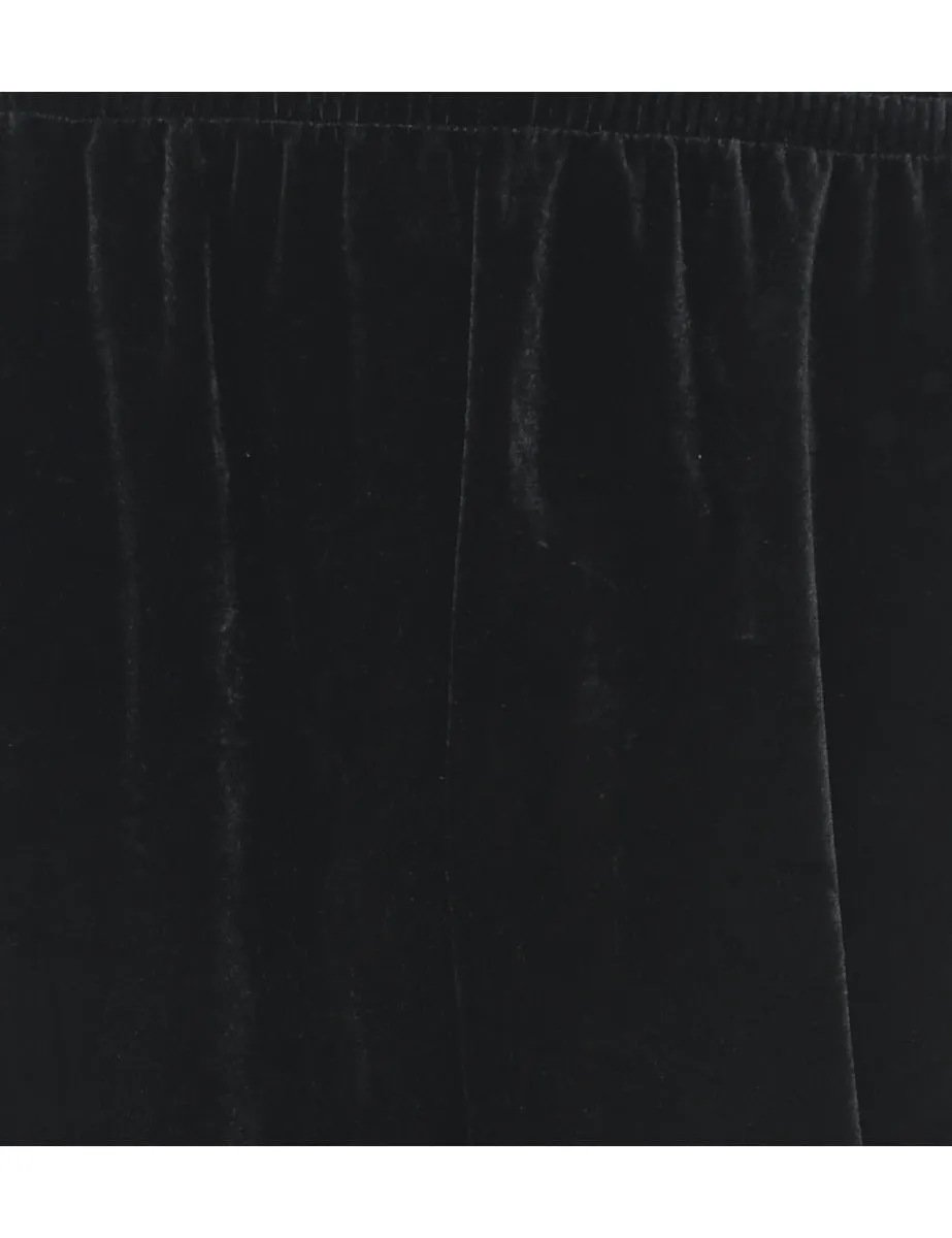 Black Velvet Fabric Trousers - W28 L30