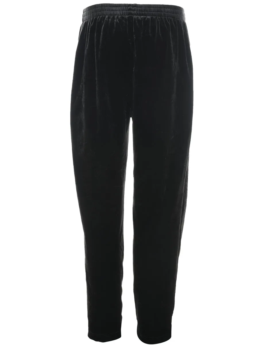 Black Velvet Fabric Trousers - W28 L30