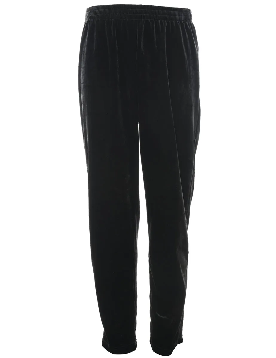 Black Velvet Fabric Trousers - W28 L30