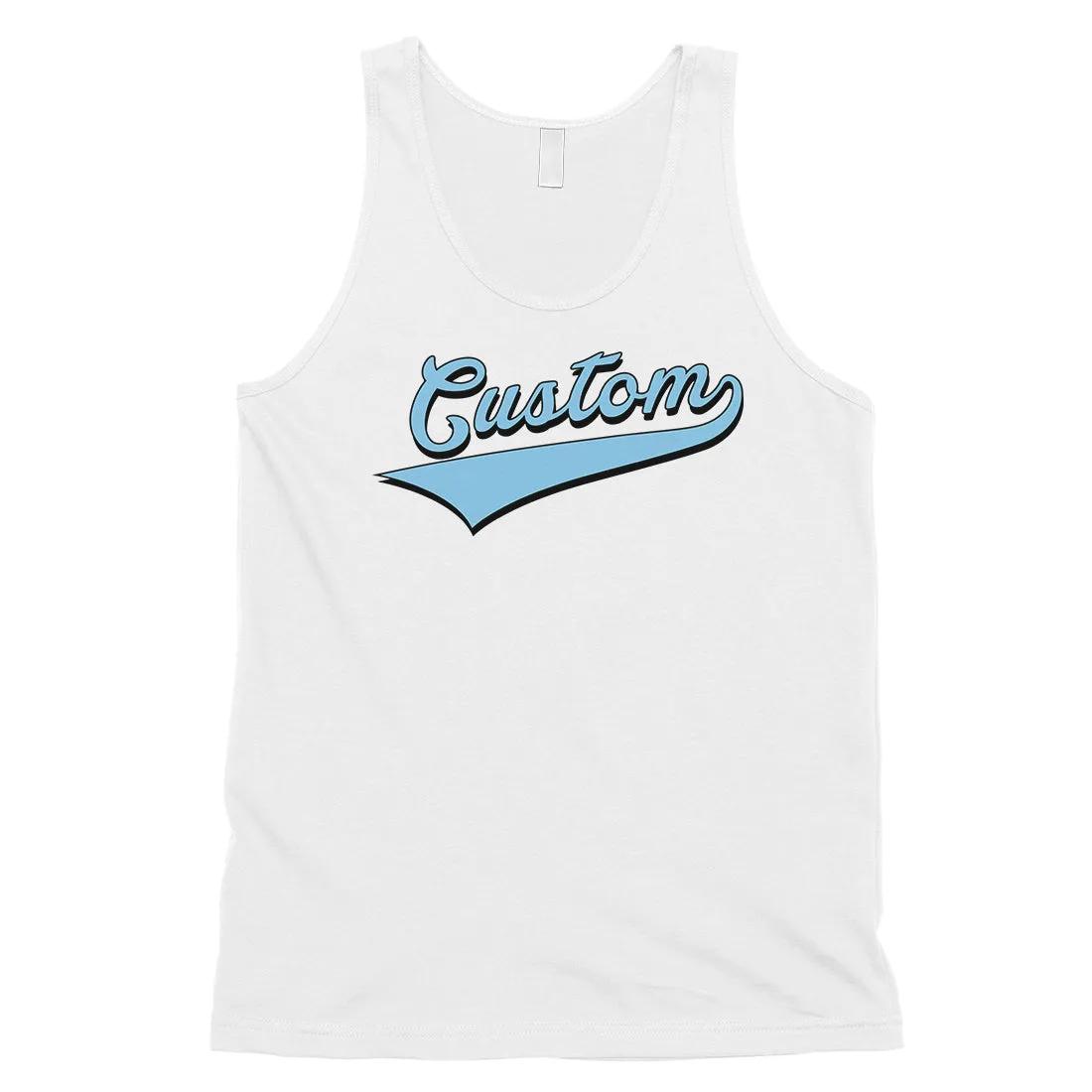 Blue College Swoosh Prideful Amazing Mens Personalized Tank Tops